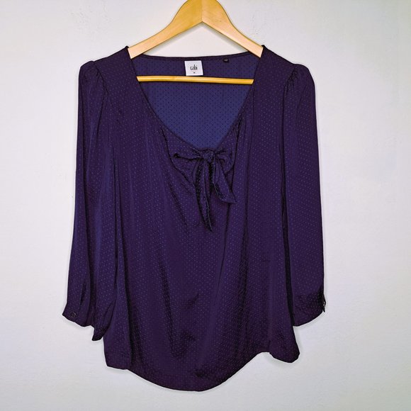 CAbi Tops - Cabi Polka Dots Top 3/4 Sleeve Size M Navy Blue Color Great Condition